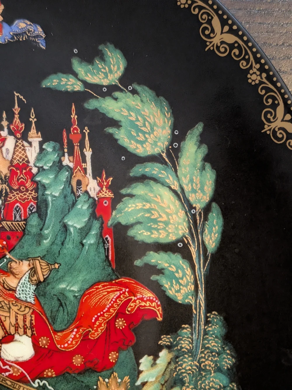 Vintage Ruslan and Ludmilla Decorative Plate, Russian Folk Tale